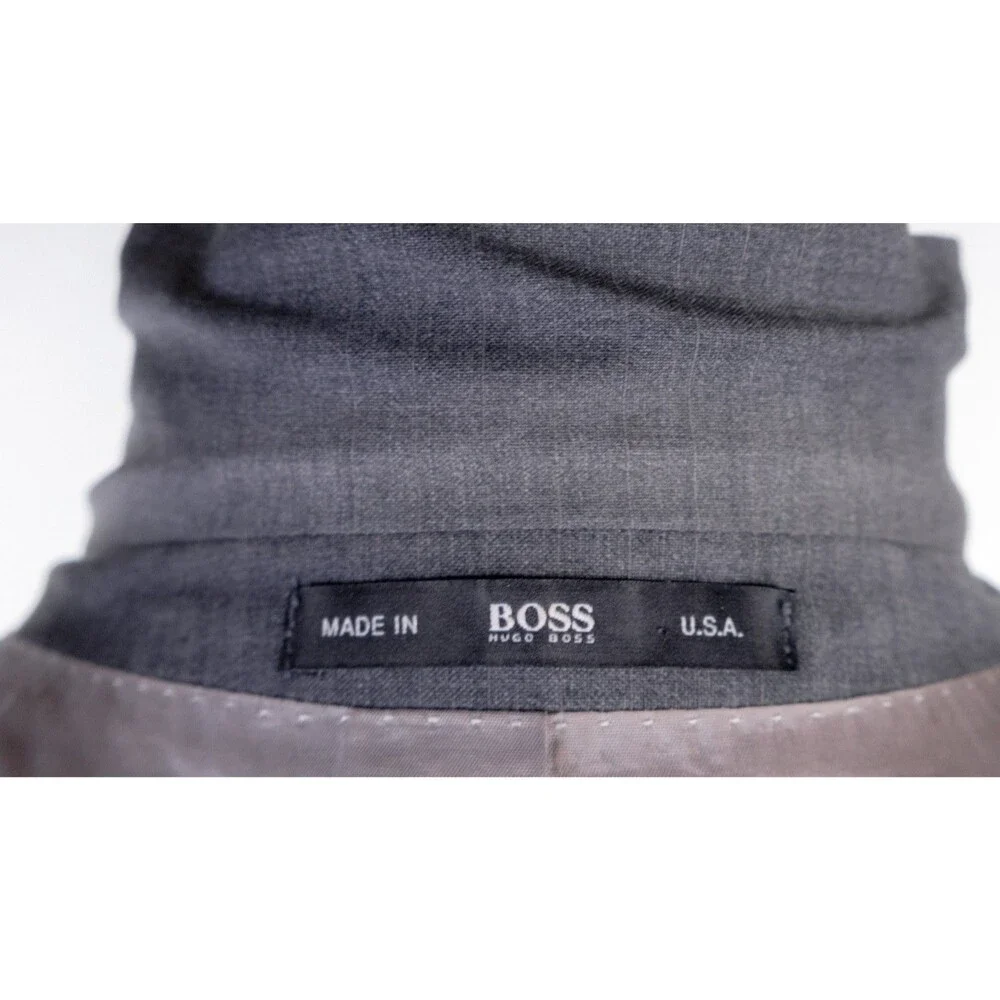 BOSS Hugo Boss Suit Jacket Sport Coat Blazer Sz 40R Super 100 Wool 2-Button